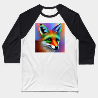 Fox Rainbow Painting Baseball T-Shirt